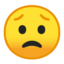 worried face Emoji on Android, Google