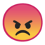 angry face Emoji on Android, Google