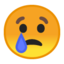 sad but relieved face Emoji on Android, Google