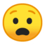 Emoji de cara de angustia en Android, Google