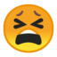 tired face Emoji on Android, Google