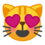 smiling cat with heart-eyes Emoji on Android, Google