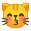 kissing cat Emoji on Android, Google