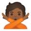 person gesturing NO Emoji on Android, Google