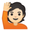 person raising hand Emoji on Android, Google