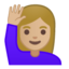 woman raising hand Emoji on Android, Google