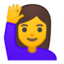 Emoji de mujer levantando la mano en Android, Google