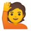 person raising hand Emoji on Android, Google