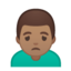 man frowning Emoji on Android, Google