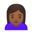 woman frowning Emoji on Android, Google