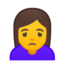 Emoji de mujer frunciendo el ceño en Android, Google