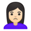 woman pouting Emoji on Android, Google