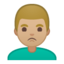 man pouting Emoji on Android, Google