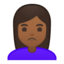 woman pouting Emoji on Android, Google