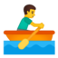 Emoji de hombre remando en barco en Android, Google