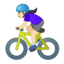 woman biking Emoji on Android, Google