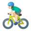 man biking Emoji on Android, Google