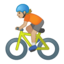 person biking Emoji on Android, Google