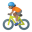 person biking Emoji on Android, Google