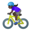 woman biking Emoji on Android, Google