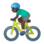 man biking Emoji on Android, Google