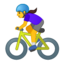 woman biking Emoji on Android, Google