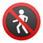 Emoji de prohibido peatones en Android, Google