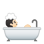 person taking bath Emoji on Android, Google