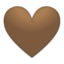 Emoji de corazón marrón en Android, Google