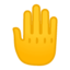 Emoji de dorso levantado de la mano en Android, Google