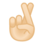 crossed fingers Emoji on Android, Google