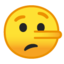 lying face Emoji on Android, Google