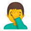 man facepalming Emoji on Android, Google