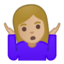 woman shrugging Emoji on Android, Google