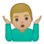 man shrugging Emoji on Android, Google
