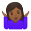 woman shrugging Emoji on Android, Google