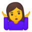 Emoji de mujer encogiéndose de hombros en Android, Google