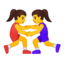 women wrestling Emoji on Android, Google