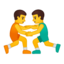 men wrestling Emoji on Android, Google