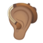 ear with hearing aid Emoji on Android, Google