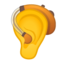 ear with hearing aid Emoji on Android, Google