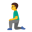 man kneeling Emoji on Android, Google