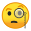 face with monocle Emoji on Android, Google