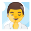 Emoji de hombre en habitación de vapor en Android, Google