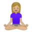 woman in lotus position Emoji on Android, Google