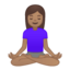 woman in lotus position Emoji on Android, Google