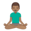 man in lotus position Emoji on Android, Google