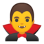 Emoji de vampiro hombre en Android, Google