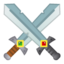 crossed swords Emoji on Android, Google