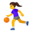 Emoji de mujer rebotando pelota en Android, Google